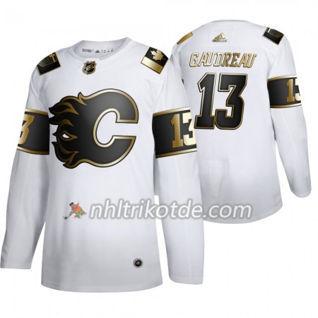 Calgary Flames Trikot Johnny Gaudreau 13 Adidas 2019-2020 Golden Edition Weiß Authentic - Herren